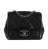 Mini Square Flap, &pound;2,800, Handbags, Black, Leather, Front view